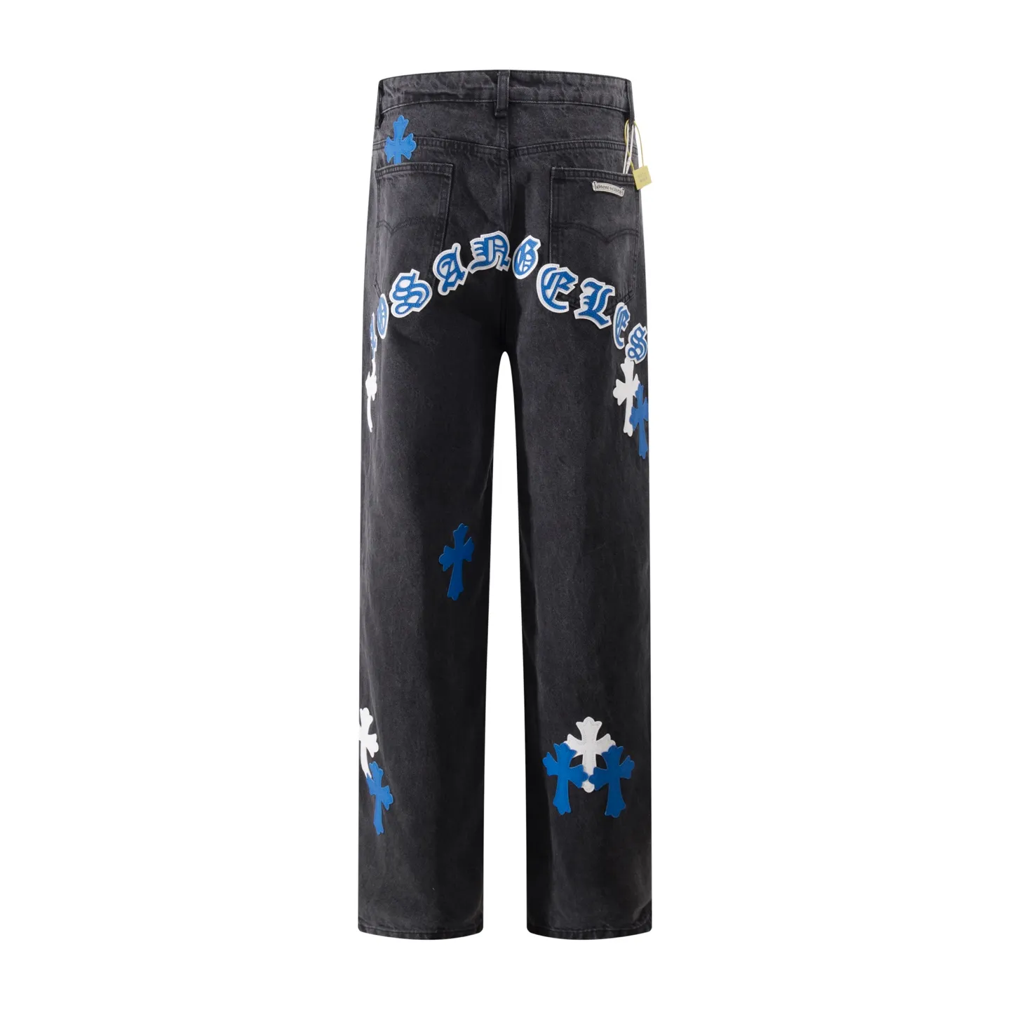 P240 Style number: H31 Croxin & 𝐂𝐡𝐫𝐨𝐦𝐞 𝐇𝐞𝐚𝐫𝐭 ss25 black pants blue leather Sanskrit leather limited edition patchwork jeans. Styles with different washed textures are very friendly to people with thin legs. The slightly flared version perfectly modifies the leg shape. The timeless and moderate length makes it easy to match and match. It is the basis for various styles and is a must-have in your wardrobe! The fabric is stiff but also makes the upper body soft without losing texture. The washing process is even more perfect. It is a must-have item for everyone! ! ! Washed wheat, hang tag, pants label, three labels complete Color: black Size: 30-32-34-36